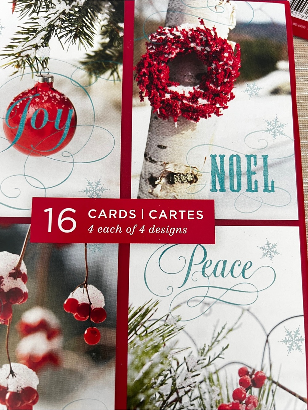 Lot of 3 Christmas Holiday Card Box 16 Count in Each Box Noel Joy Peace Hope - Picture 5 of 9